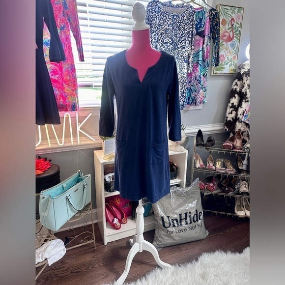 LILLY PULITZER UPF 50 + JOYCE DRESS IN TRUE NAVY - EUC - Picture 6 of 12